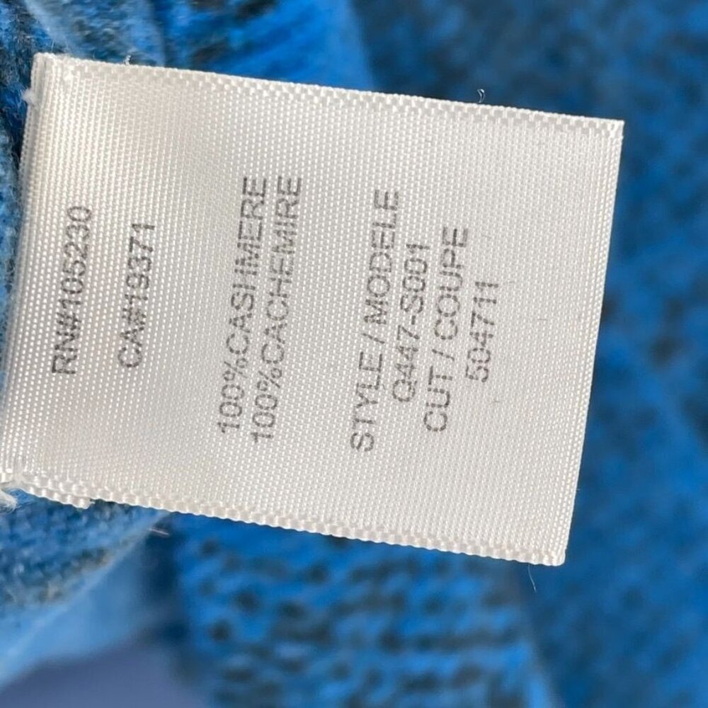 Equipment Sloane Cashmere Sweater Python Snake Print Pattern Blue Medium - Picture 7 of 7